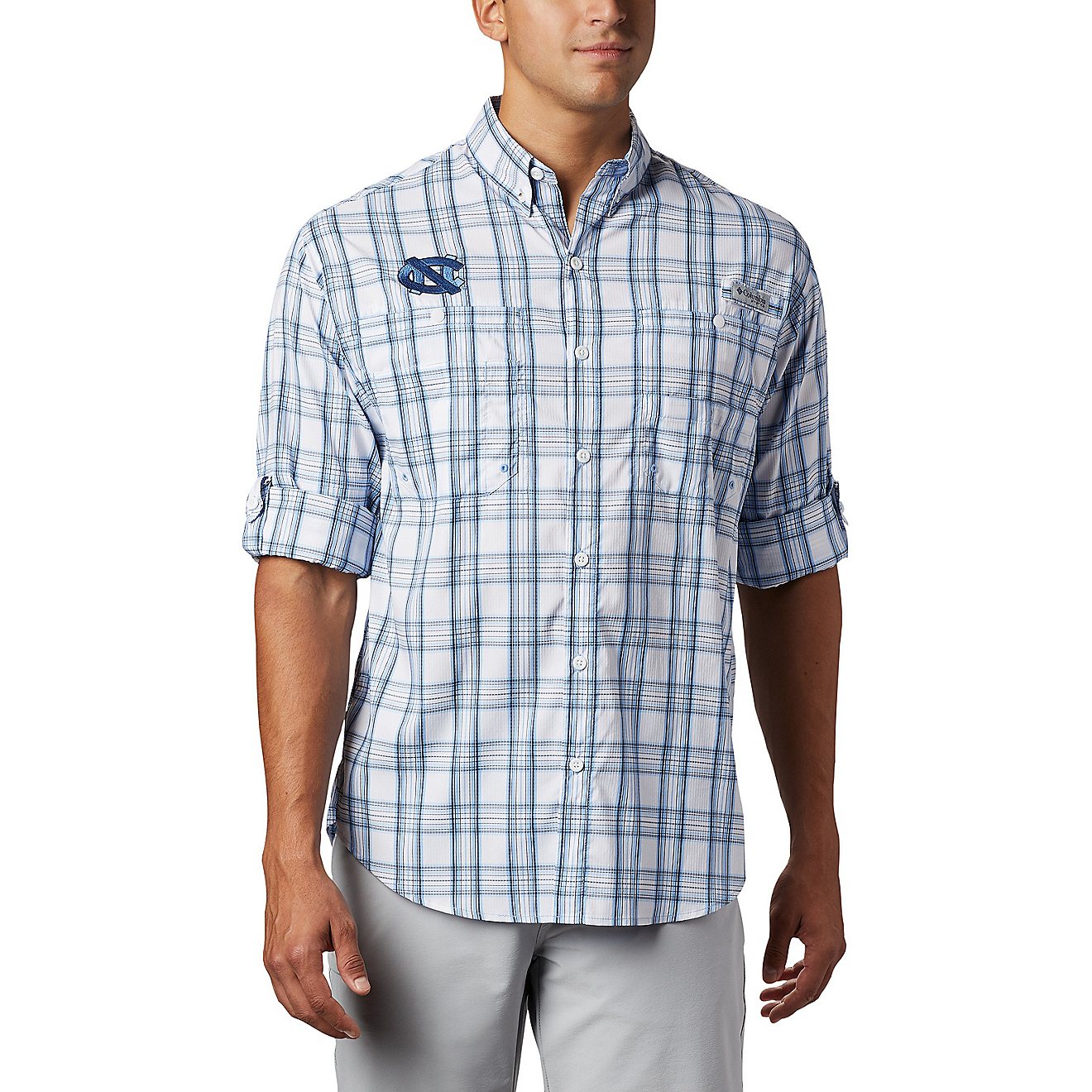 Columbia Sportswear Men's University of North Carolina Super Tamiami Button Down Shirt                                           - view number 3