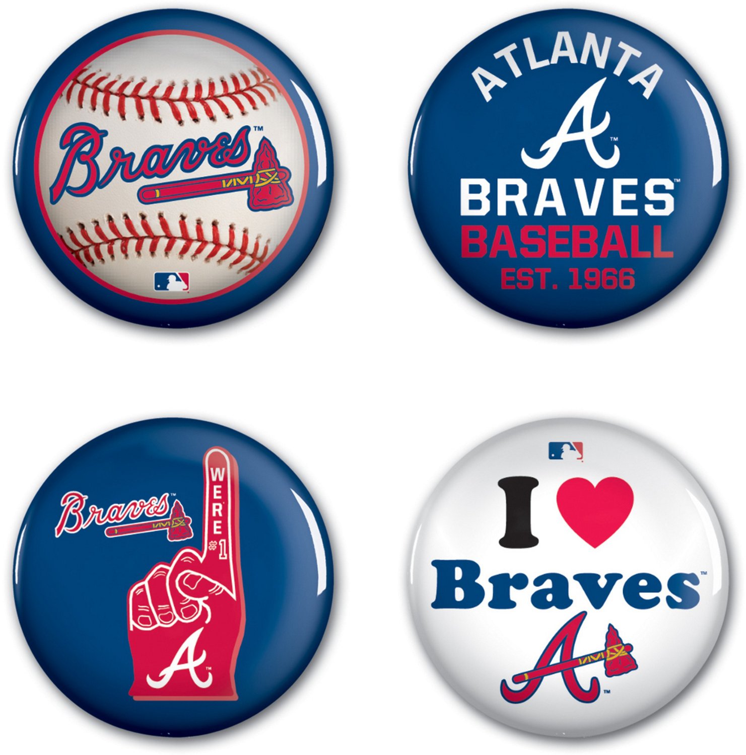 WinCraft Atlanta Braves 4-Piece Button Set