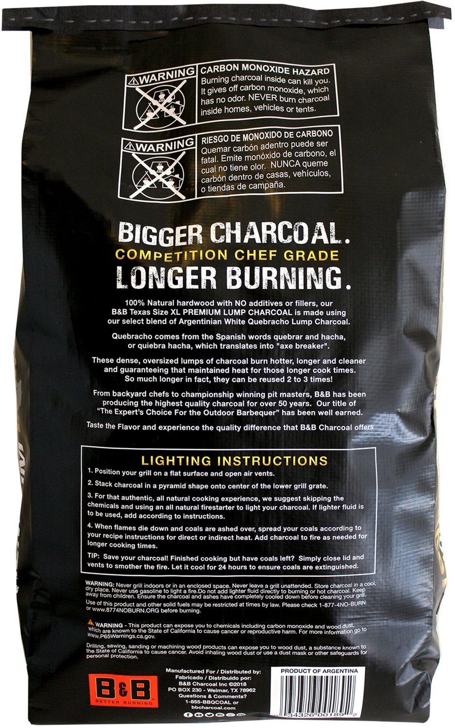 B&B All Natural Premium 24 lb XL Lump Charcoal                                                                                   - view number 4