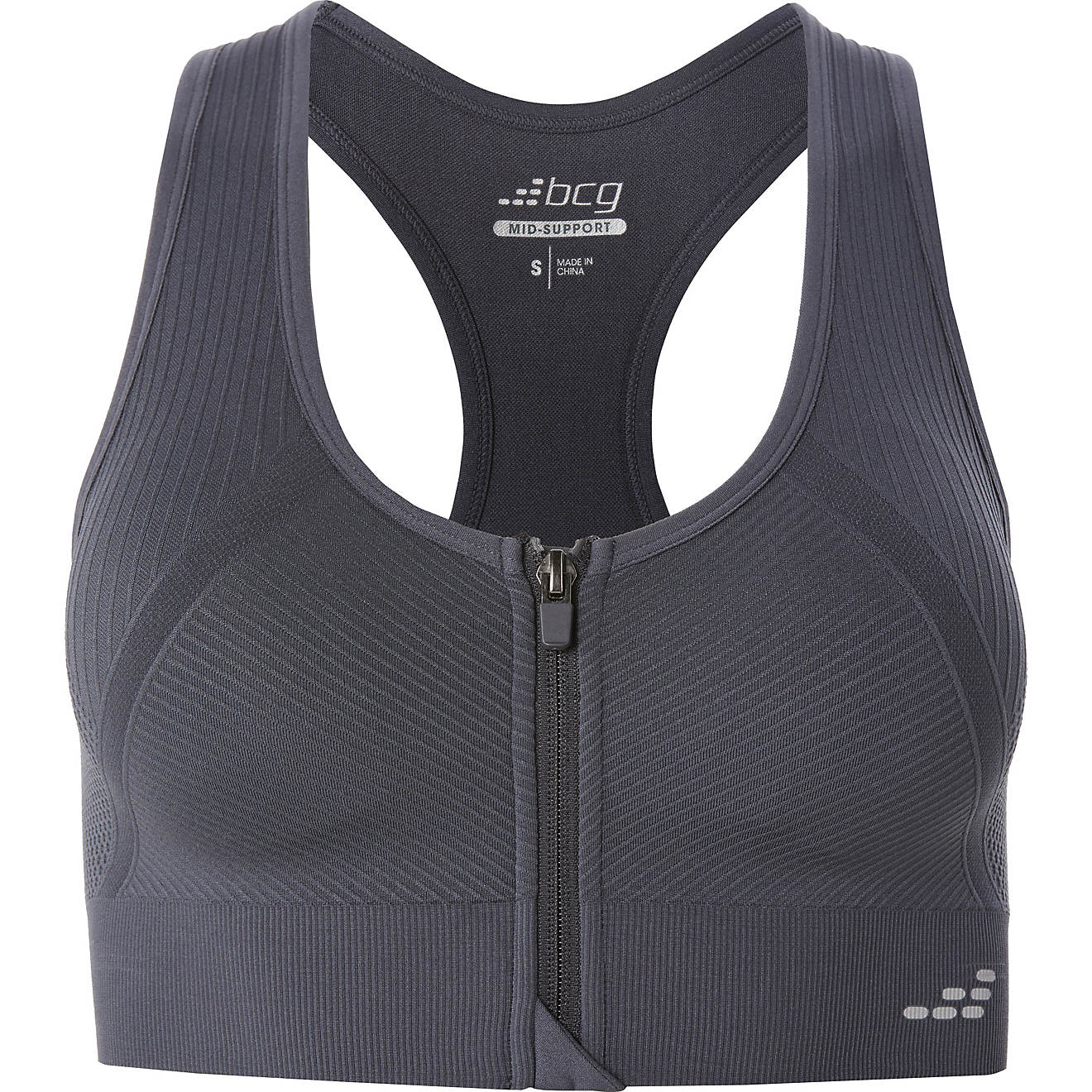 BCG Women's Seamless Zip Front Mid Impact Sports Bra                                                                             - view number 1