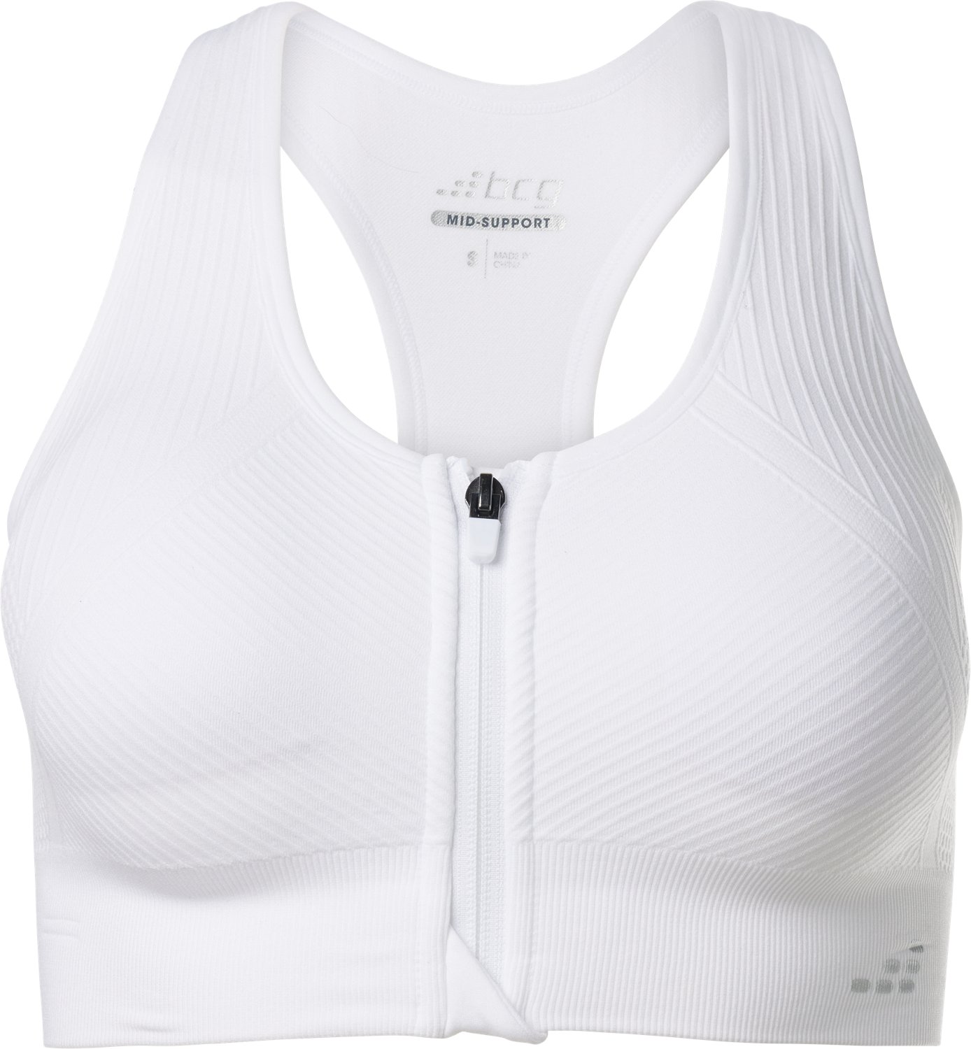 BCG Women's Seamless Zip Front Mid Impact Sports Bra                                                                            