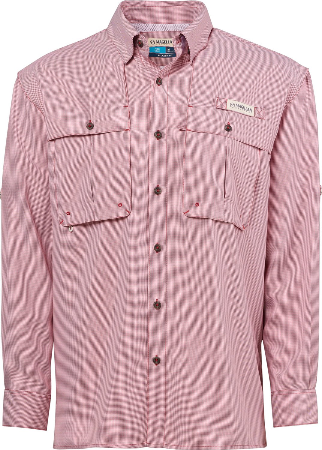 Magellan Outdoors Men's Aransas Pass Mini Check Long Sleeve Fishing Shirt - view number 1