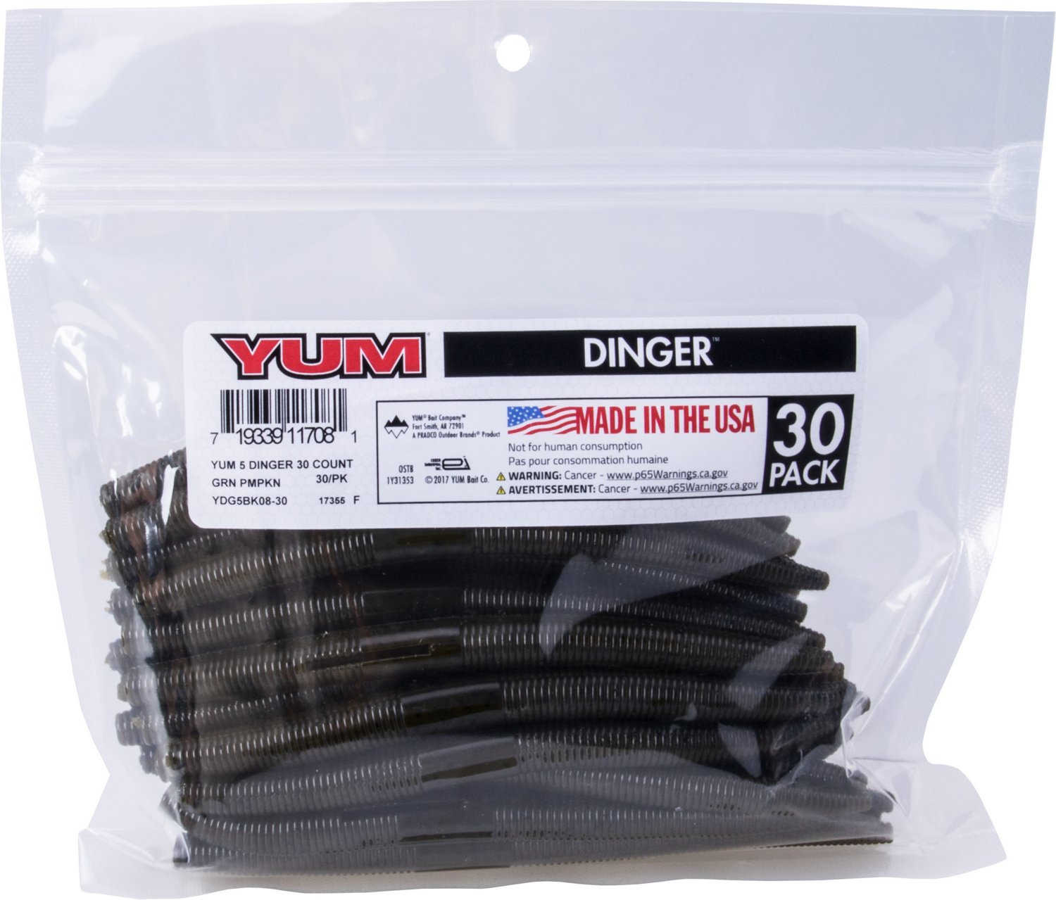 YUM 5" Dinger Soft Baits 8-Pack