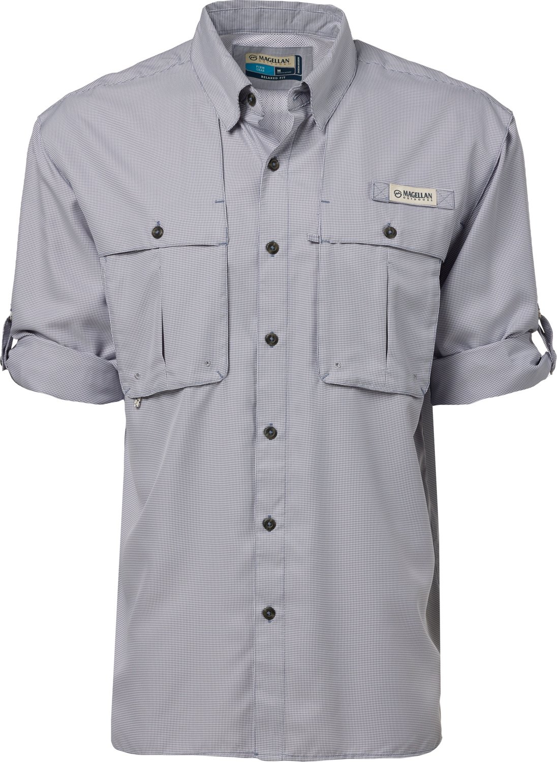 Magellan Outdoors Men's Aransas Pass Mini Check Long Sleeve Fishing Shirt - view number 1