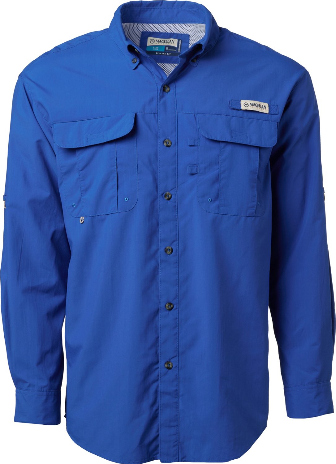 Magellan Outdoors Men s Laguna Madre Solid Long Sleeve Fishing Shirt Academy