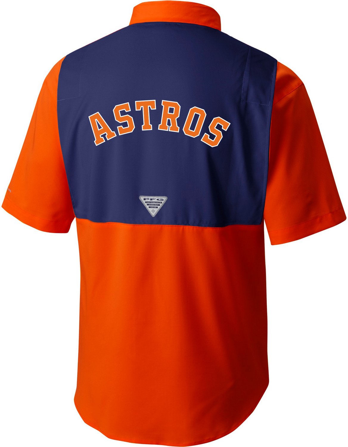 Houston Astros MLB Mens Bowling Stripe Button Up Shirt