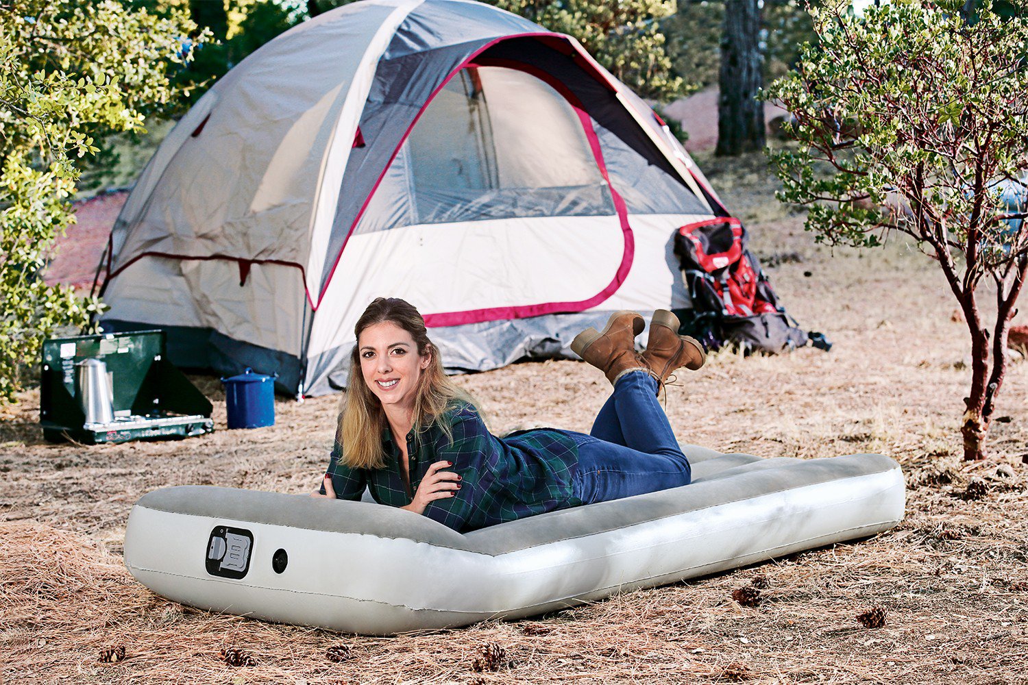 Magellan Outdoors Single High Roll & Relax Twin-Size Air Mattress with Pump