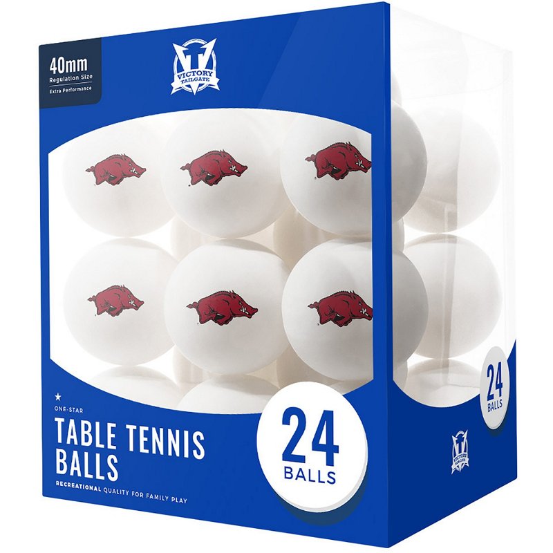 Victory Tailgate University of Arkansas Table Tennis Balls 24-Pack Red/Yellow - Billiards And Table Tennis at Academy Sports