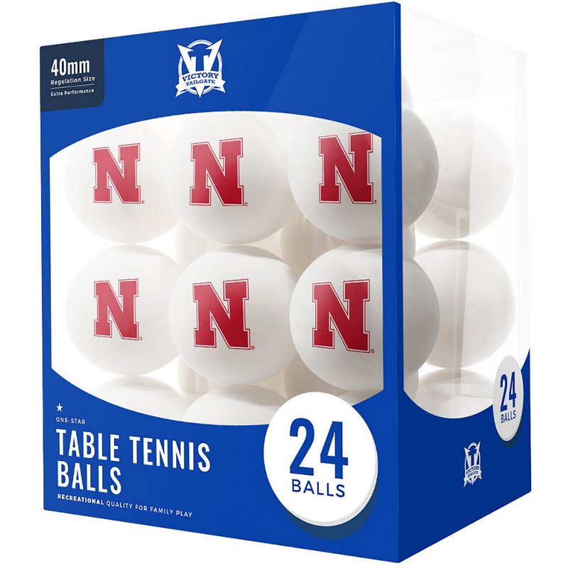 Victory Tailgate University of Nebraska Table Tennis Balls 24-Pack Red/Yellow - Billiards And Table Tennis at Academy Sports