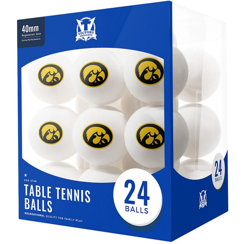 Victory Tailgate University of Iowa Table Tennis Balls 24-Pack Red/Yellow - Billiards And Table Tennis at Academy Sports