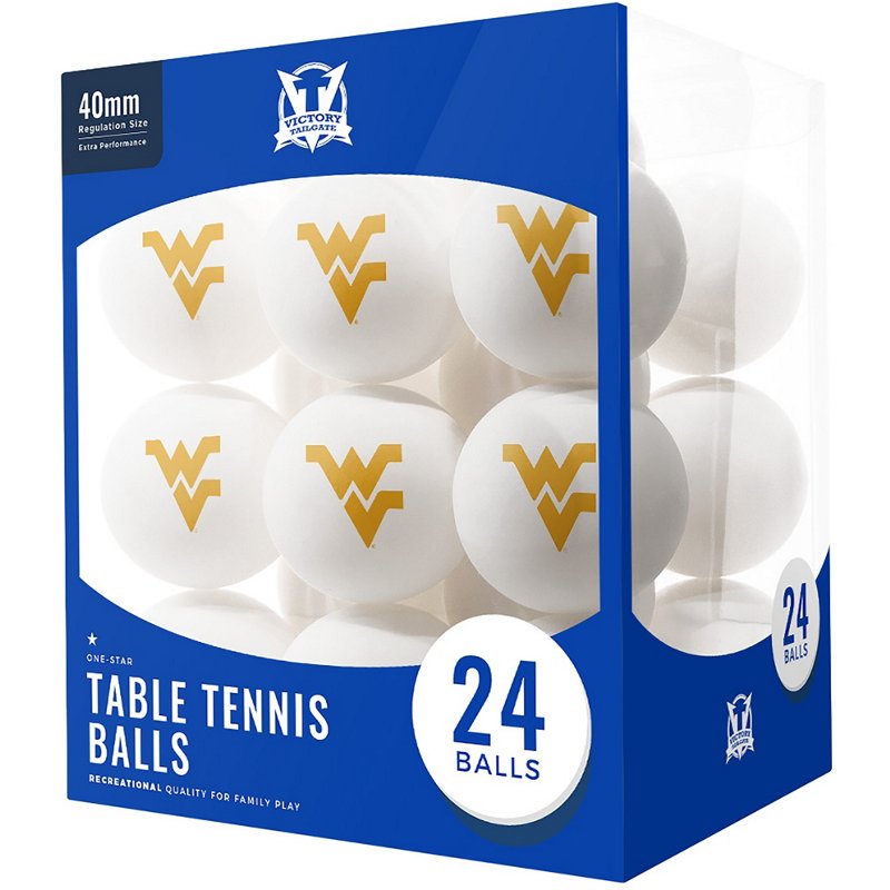 Victory Tailgate West Virginia University Table Tennis Balls 24-Pack Red/Yellow - Billiards And Table Tennis at Academy Sports