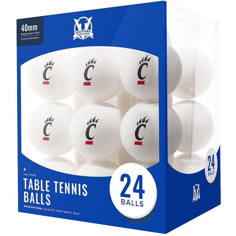 Victory Tailgate University of Cincinnati Table Tennis Balls 24-Pack Red/Yellow - Billiards And Table Tennis at Academy Sports