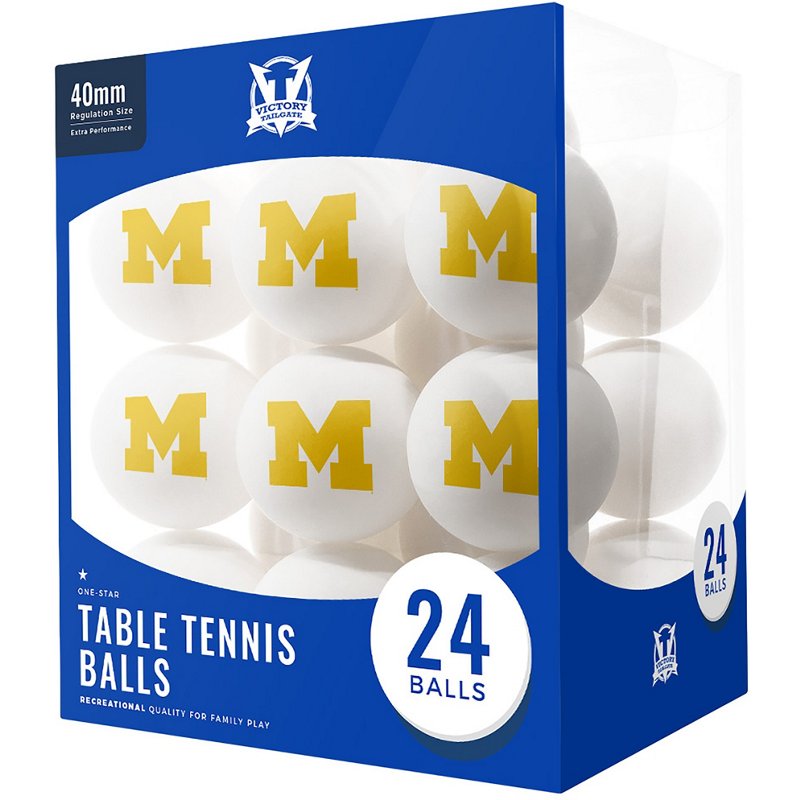 Victory Tailgate University of Michigan Table Tennis Balls 24-Pack Red/Yellow - Billiards And Table Tennis at Academy Sports