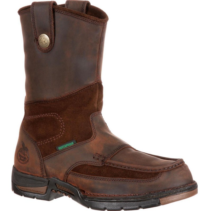 Georgia Men's Athens Waterproof ST Wellington Work Boots Brown, 11 - Wellington Steel Toe Work Boots at Academy Sports