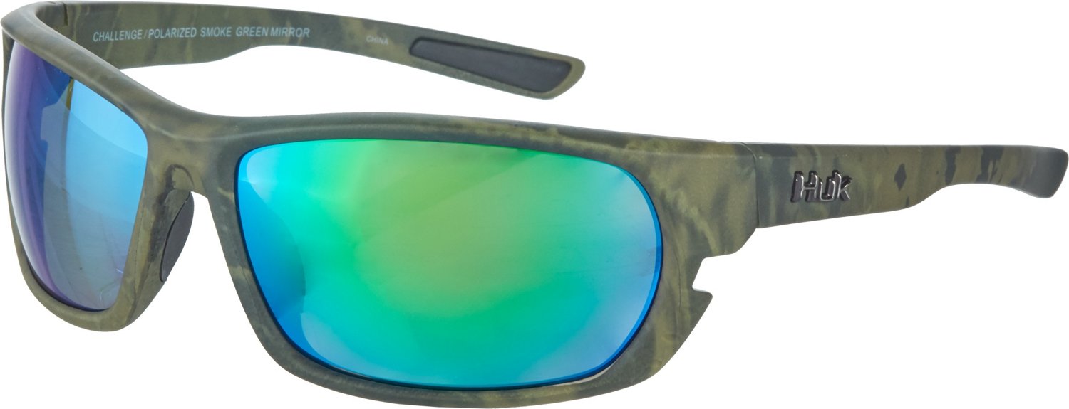  HUK, Polarized Lens Eyewear with Performance Frames, Fishing,  Sports & Outdoors Sunglasses Oval, (Spearpoint) Blue Mirror/Matte Black,  Medium/Large : Sports & Outdoors