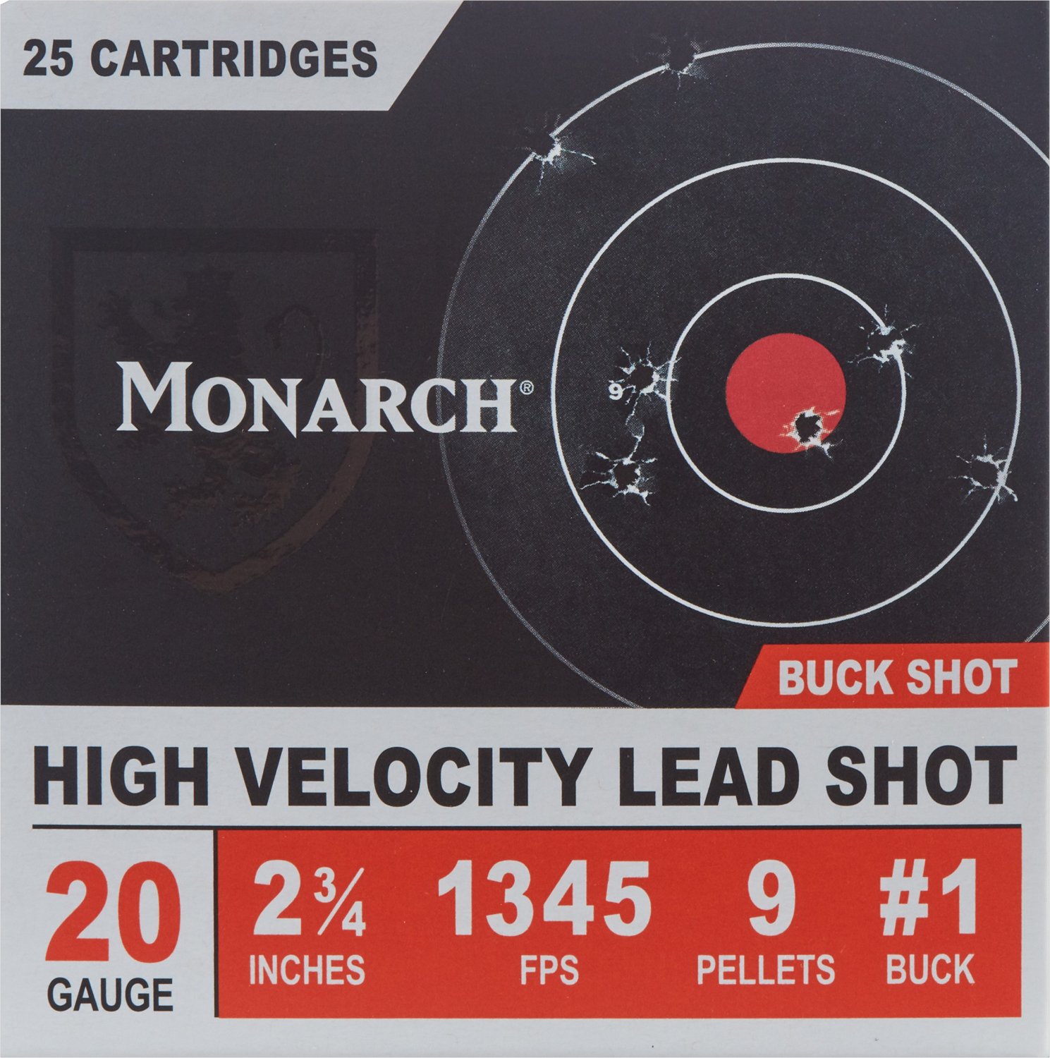 Monarch High Velocity 20 Gauge Buck Shotshells - 25 Rounds