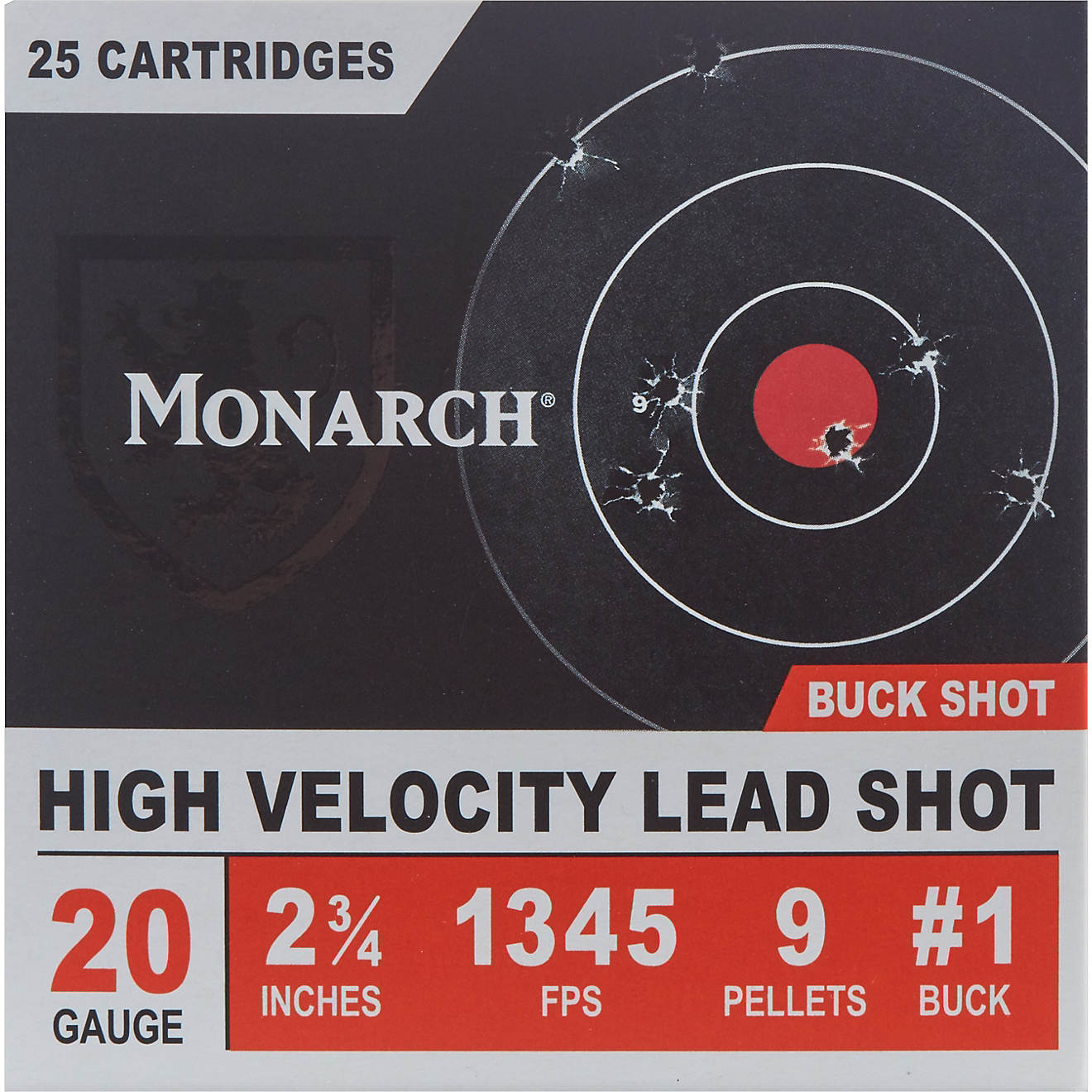 Monarch High Velocity 20 Gauge Buck Shotshells - 25 Rounds                                                                       - view number 1