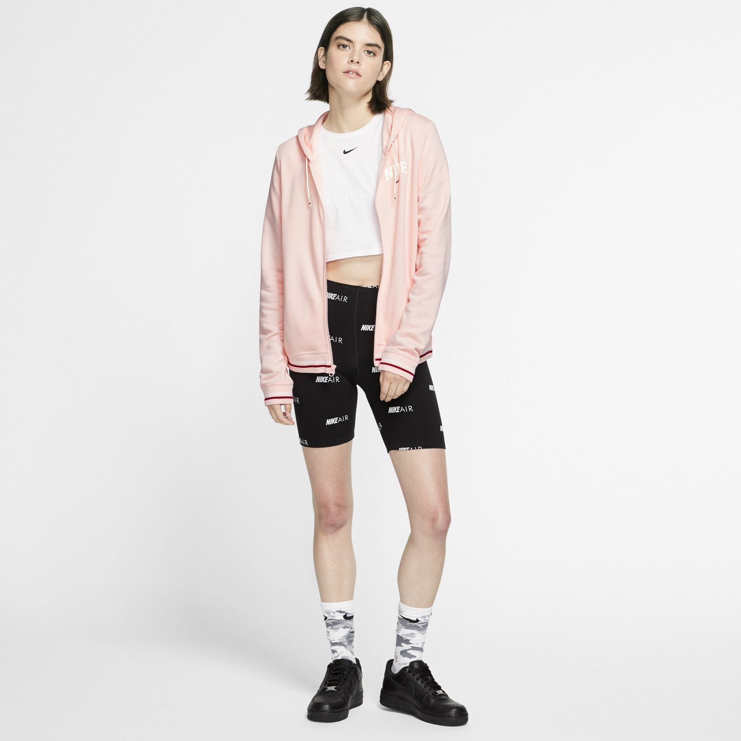 Nike Women's Nike Sportswear Fleece Striped Varsity Full-Zip Hoodie - view number 7