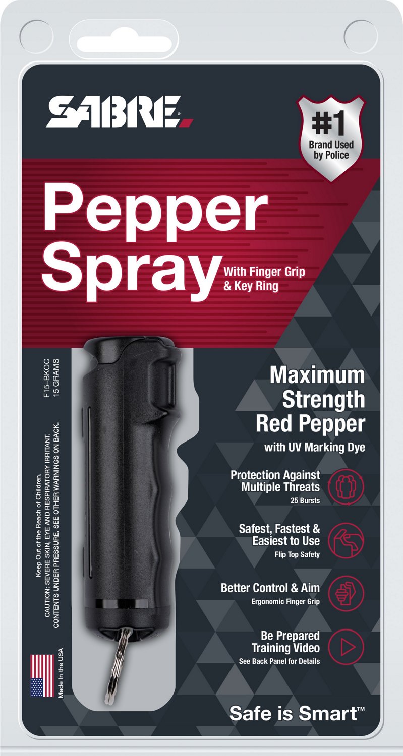 SABRE RED Pepper Spray with Finger Grip and Flip Top                                                                             - view number 1 selected