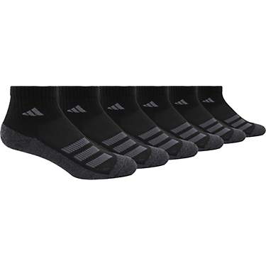 adidas Cushioned Angle Stripe Quarter Performance Socks 6 Pack                                                                  