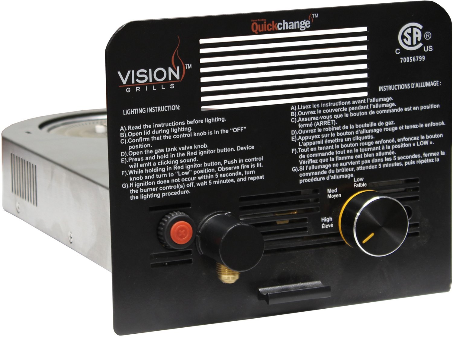 Vision Grills QuickChange Gas Insert Free Shipping at Academy
