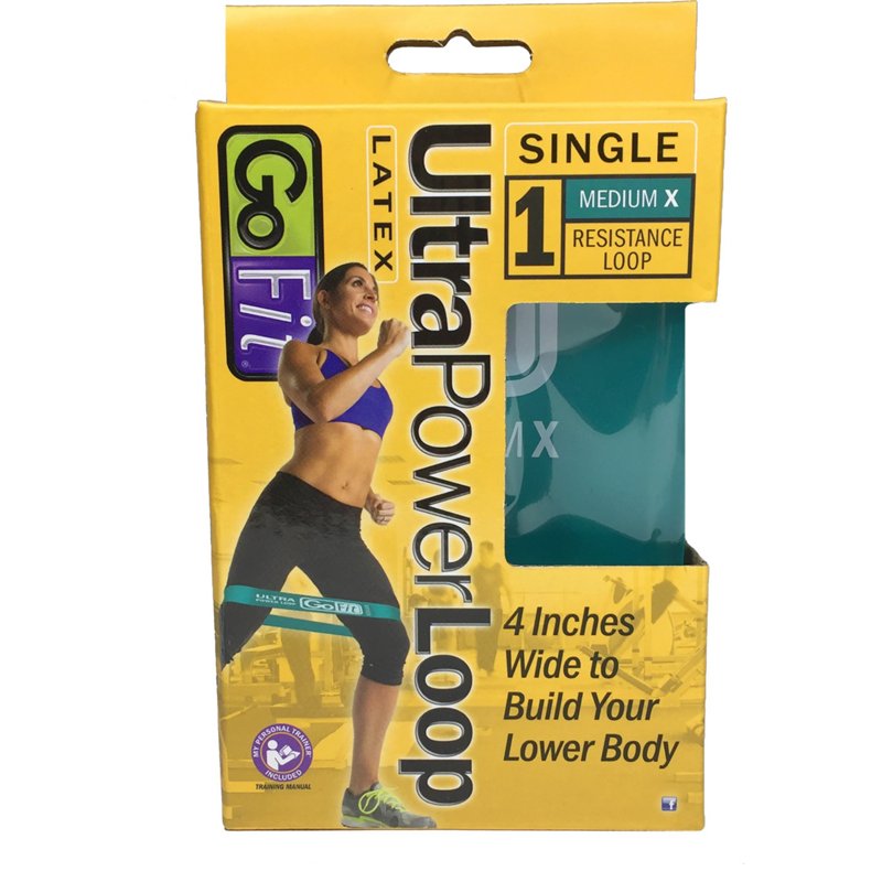 GoFit Single Ultra Medium X Power Loops Blue/Green - Hand Exer. Equip. at Academy Sports