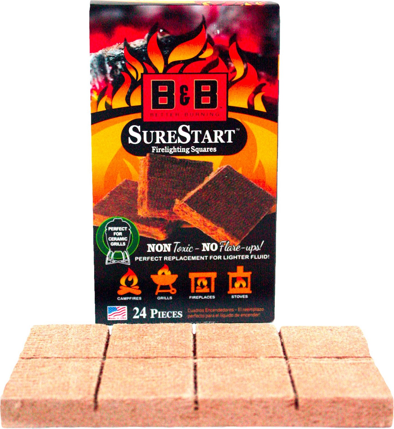 B&B SureStart Fire Lighting Squares 24-Pack | Academy