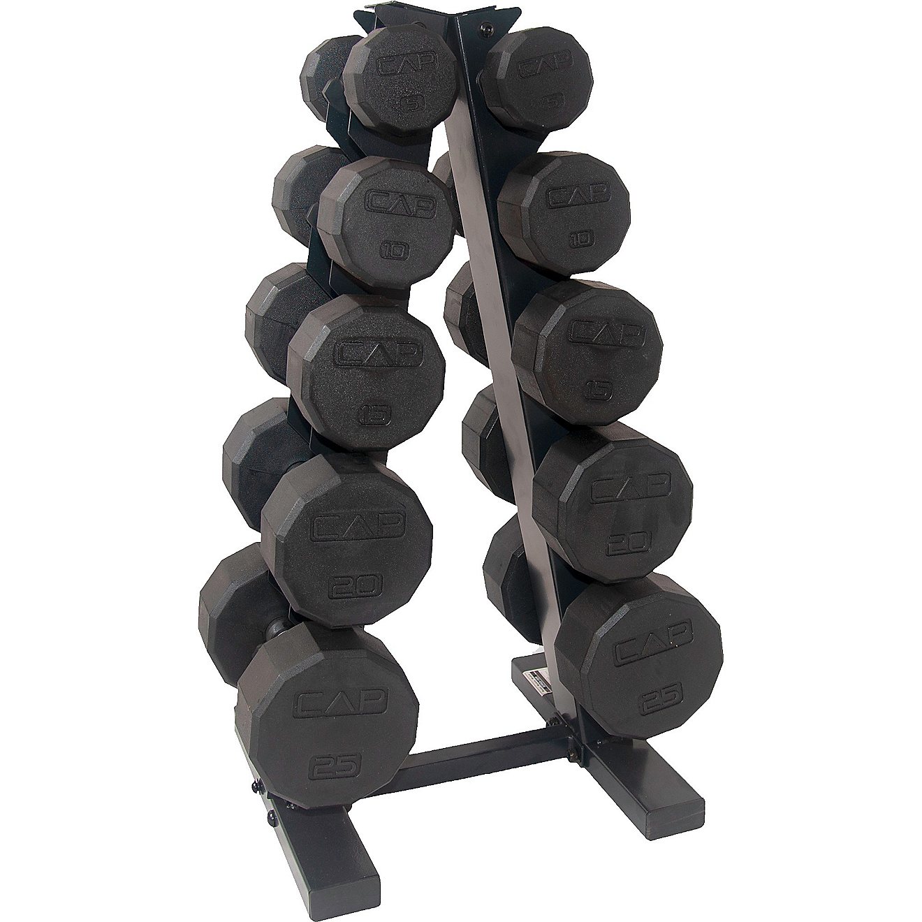 CAP 12-sided Coated Dumbbell Set with Storage Rack                                                                               - view number 1