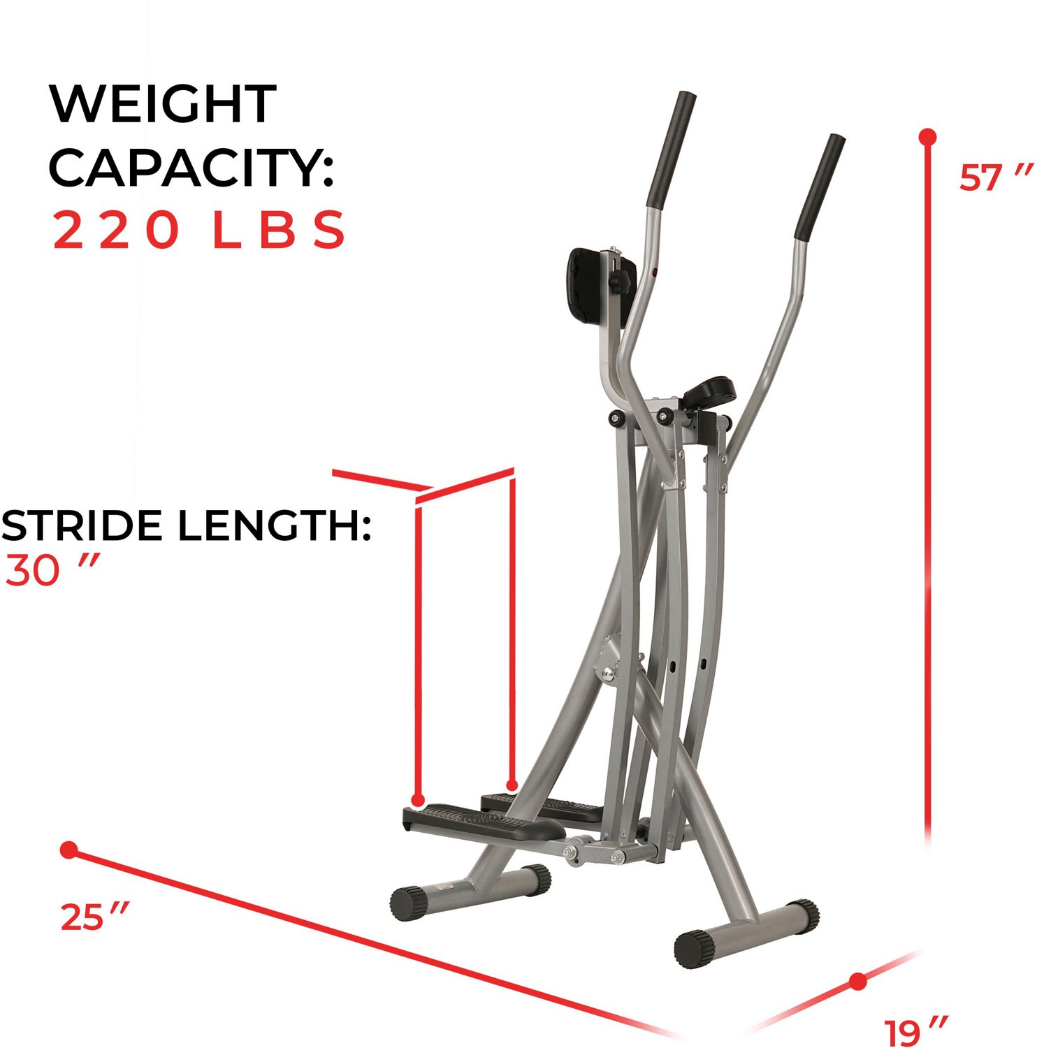 Sunny Health & Fitness SFE902 Air Walk Elliptical Trainer Academy