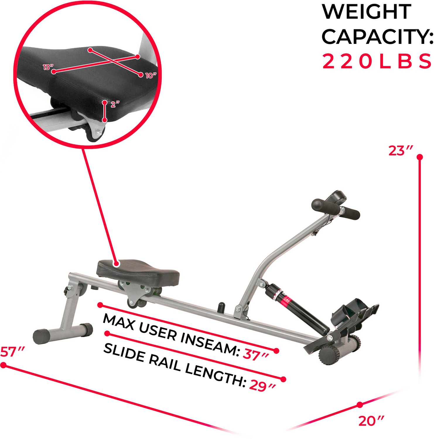 Sunny Health & Fitness SFRW1205 Rowing Machine Academy