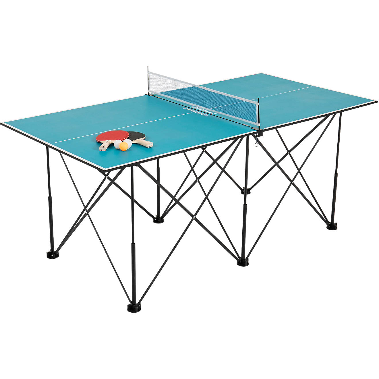 Pong on The Go Portable Table Tennis Playset - Comes with Net, 2  Black/Green Paddles, 3 Balls, and Carry Bag - Indoor/Outdoor Tabletop  Travel Game
