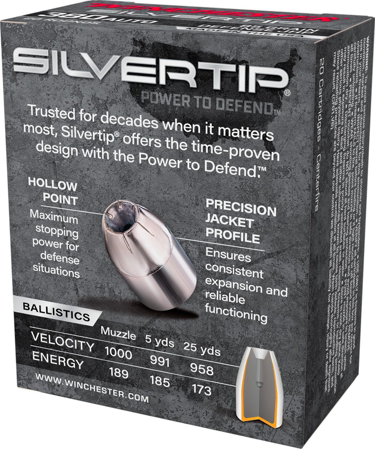 Winchester Silvertip 380 ACP 85-Grain Pistol Ammunition - 20 Rounds                                                              - view number 2