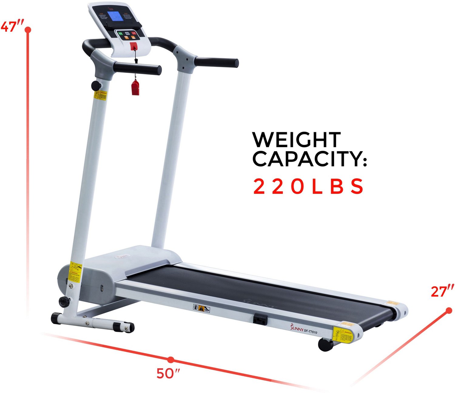 Sunny Health & Fitness Easy Assembly Folding Treadmill | Academy