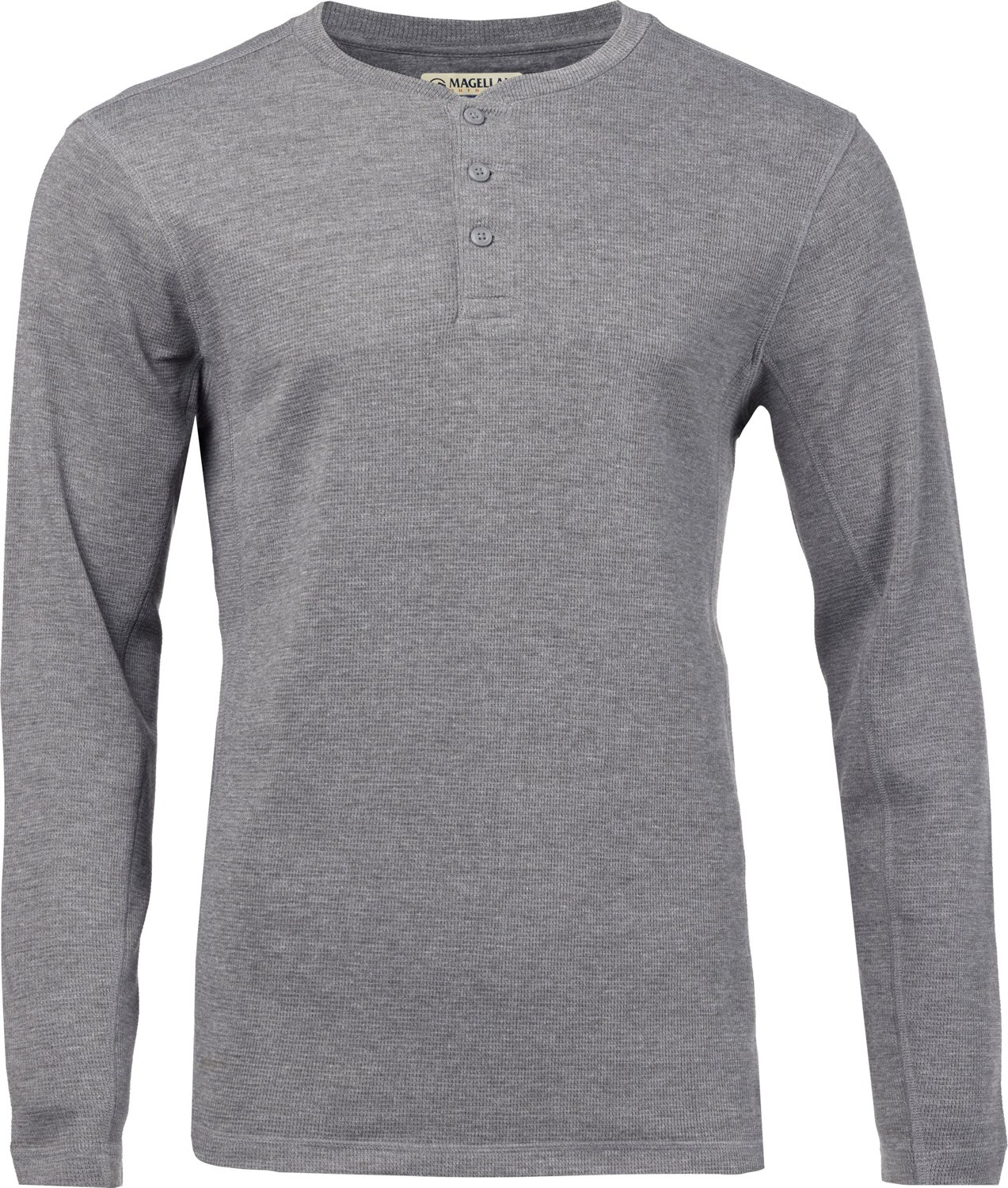 Magellan Outdoors Men's Base Camp Thermal Heathered Long Sleeve Henley Top
