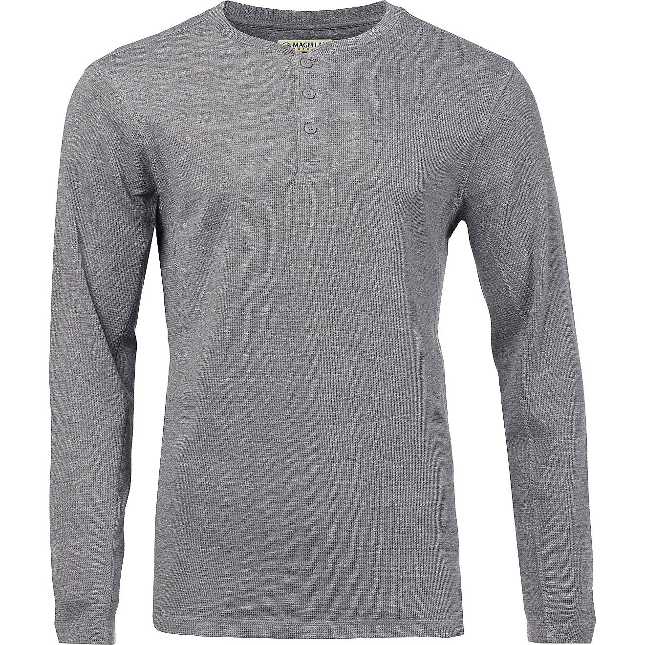 Magellan Outdoors Men's Base Camp Thermal Heathered Long Sleeve Henley Top                                                       - view number 1