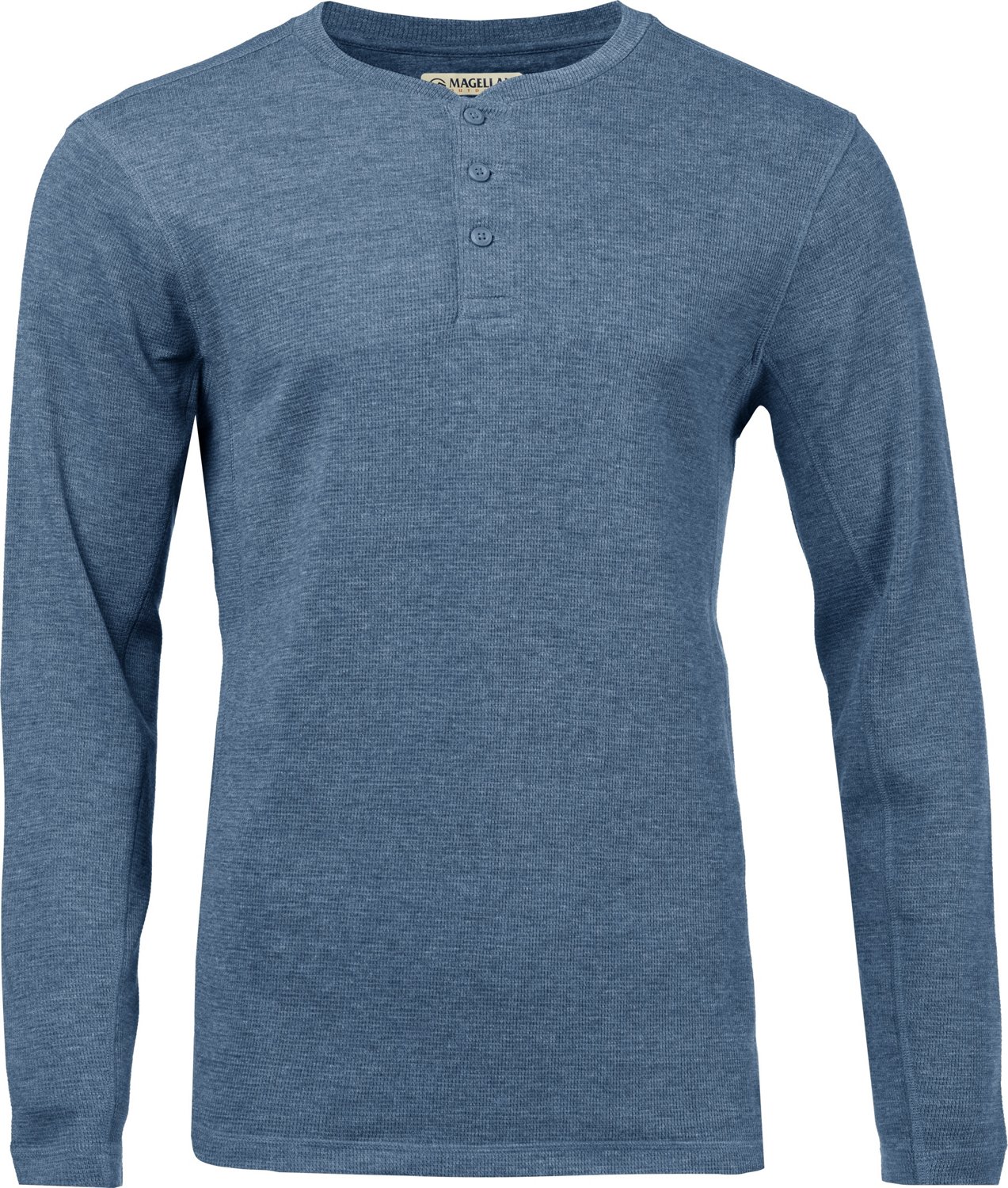 Magellan Outdoors Men's Base Camp Thermal Heathered Long Sleeve Henley ...