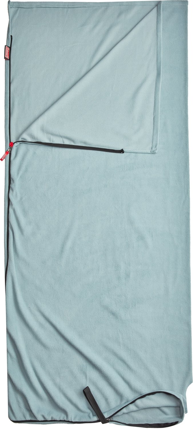  Coleman Stratus Fleece Sleeping Bag Liner, 50°F Sleeping Bag  for Adults, Adds 12°F More Warmth When Used to Line Another Sleeping Bag,  Stuff Sack Included