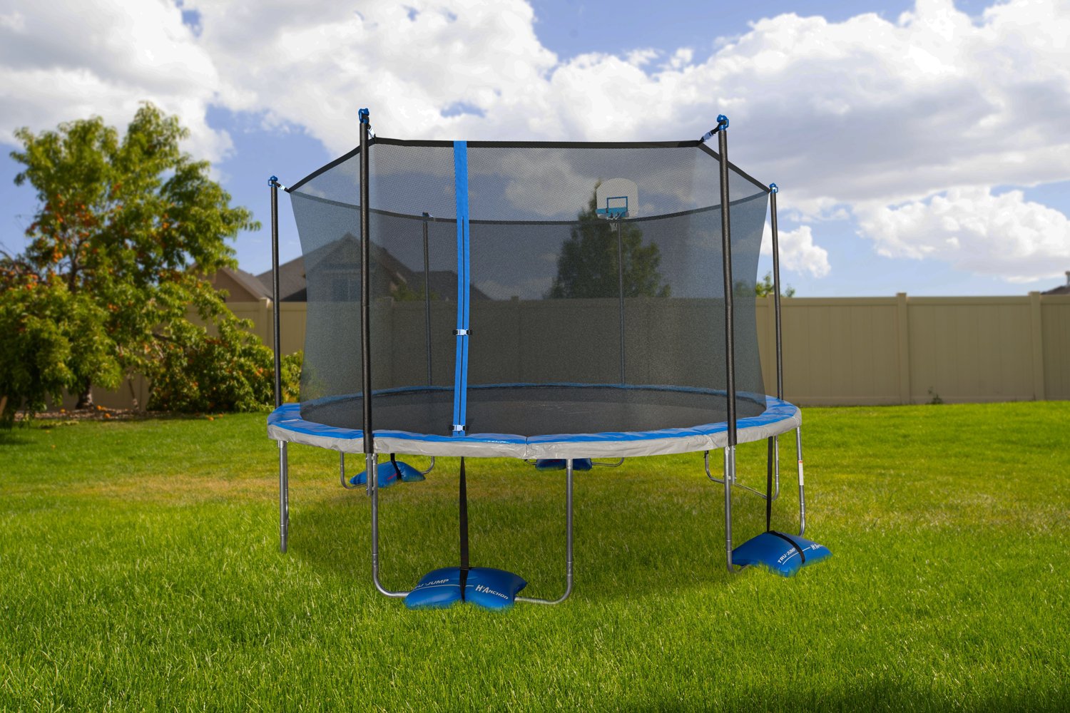 TruJump AirDunk Basketball System 14 ft Trampoline