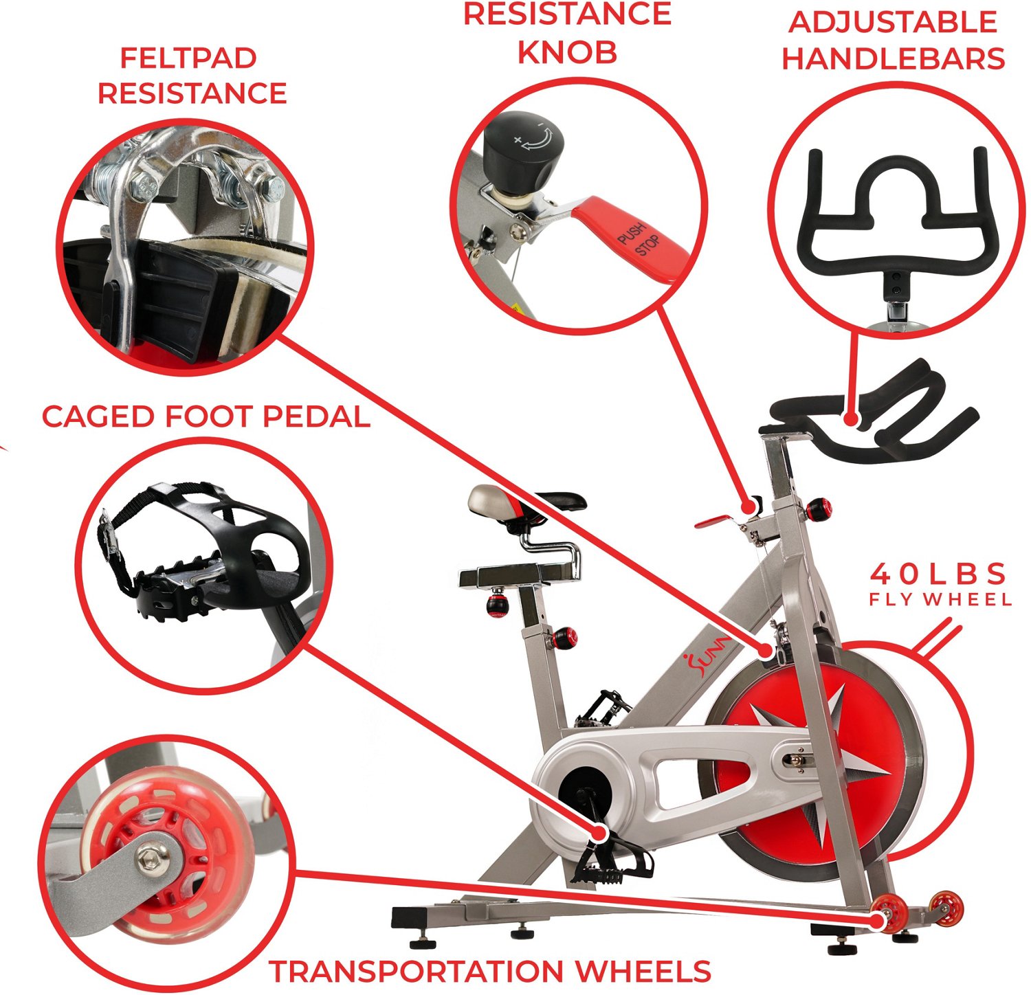 Sunny Health & Fitness Pro Indoor Cycling Bike