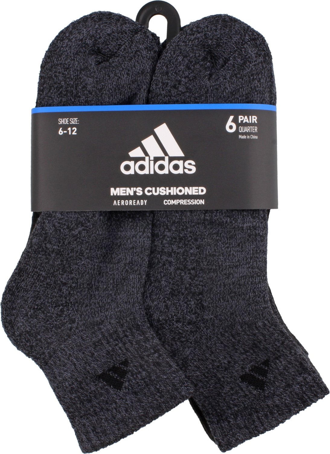 adidas Men's Large Athletic Quarter Socks 6 Pack - view number 6