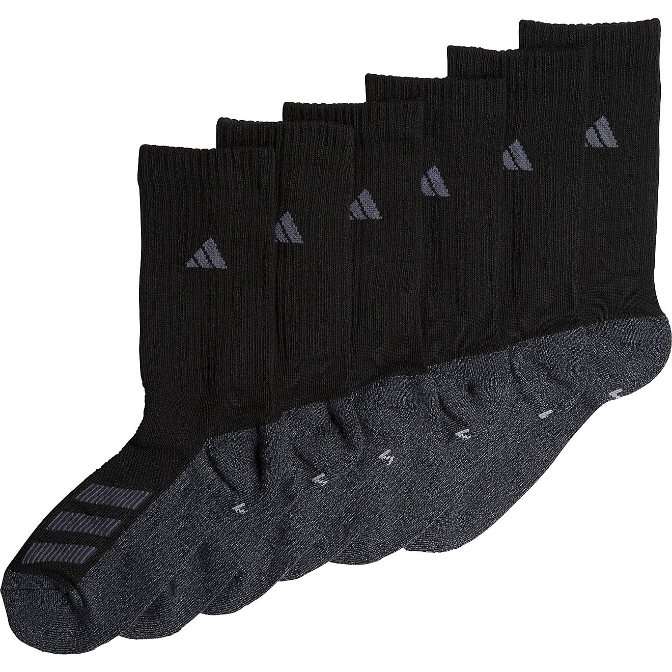 adidas Youth Cushioned Angle Stripe Crew Socks 6-Pack                                                                            - view number 2