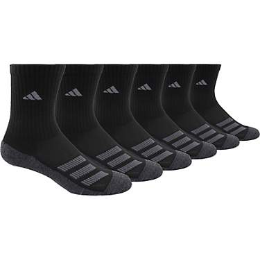 adidas Youth Cushioned Angle Stripe Crew Socks 6-Pack                                                                           