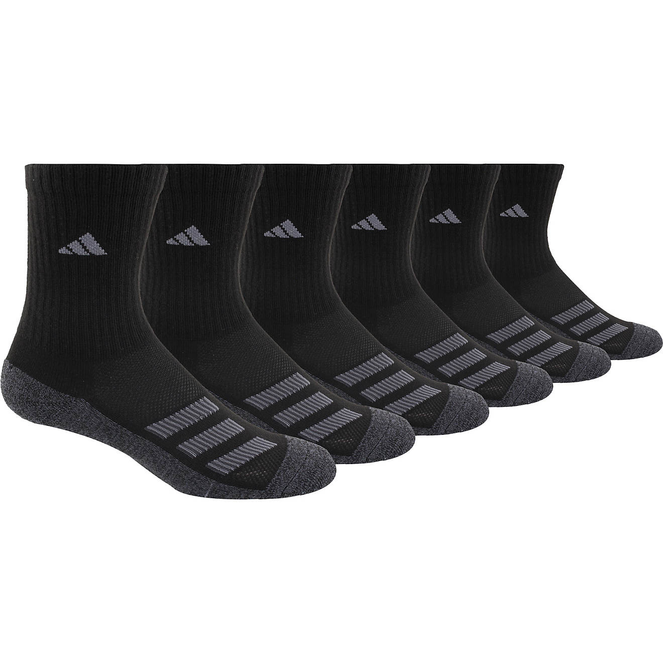 adidas Youth Cushioned Angle Stripe Crew Socks 6-Pack                                                                            - view number 1