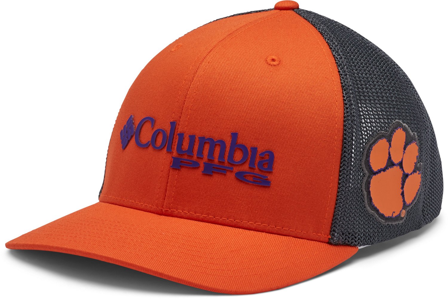 Columbia Sportswear Men's Clemson University PFG Mesh Snap Back Ball Cap - view number 1