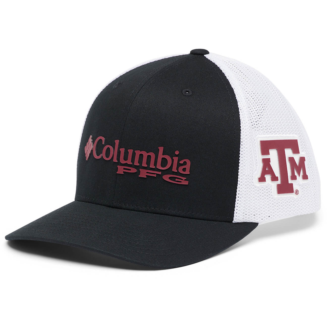 Columbia Sportswear Men's Texas A&M University PFG Mesh Snap Back Ball Cap                                                       - view number 1