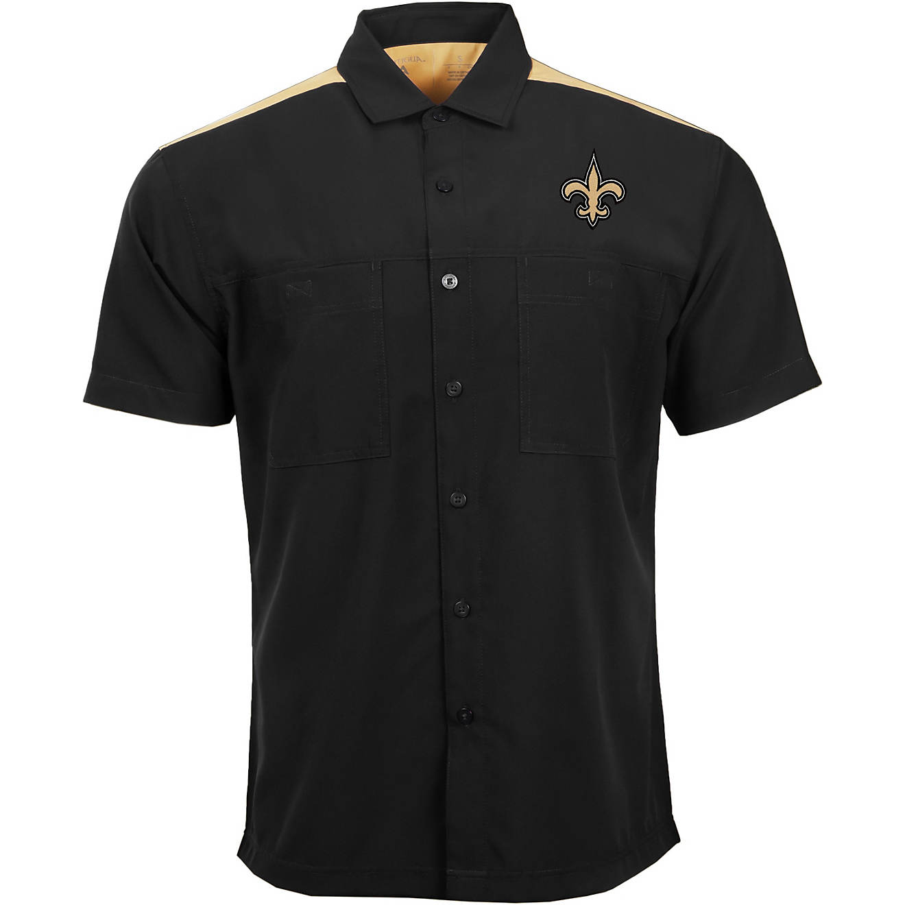 Antigua Men's New Orleans Saints Angler Woven Button-Down T-shirt                                                                - view number 1