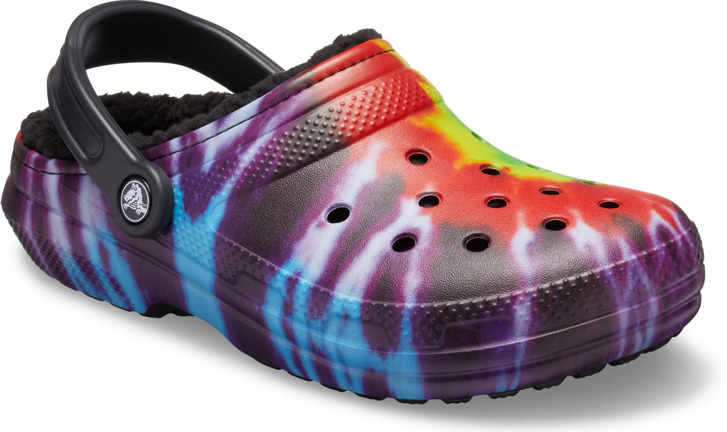 Crocs Adults' Classic Fuzz-Lined Tie-Dye Clogs - view number 2