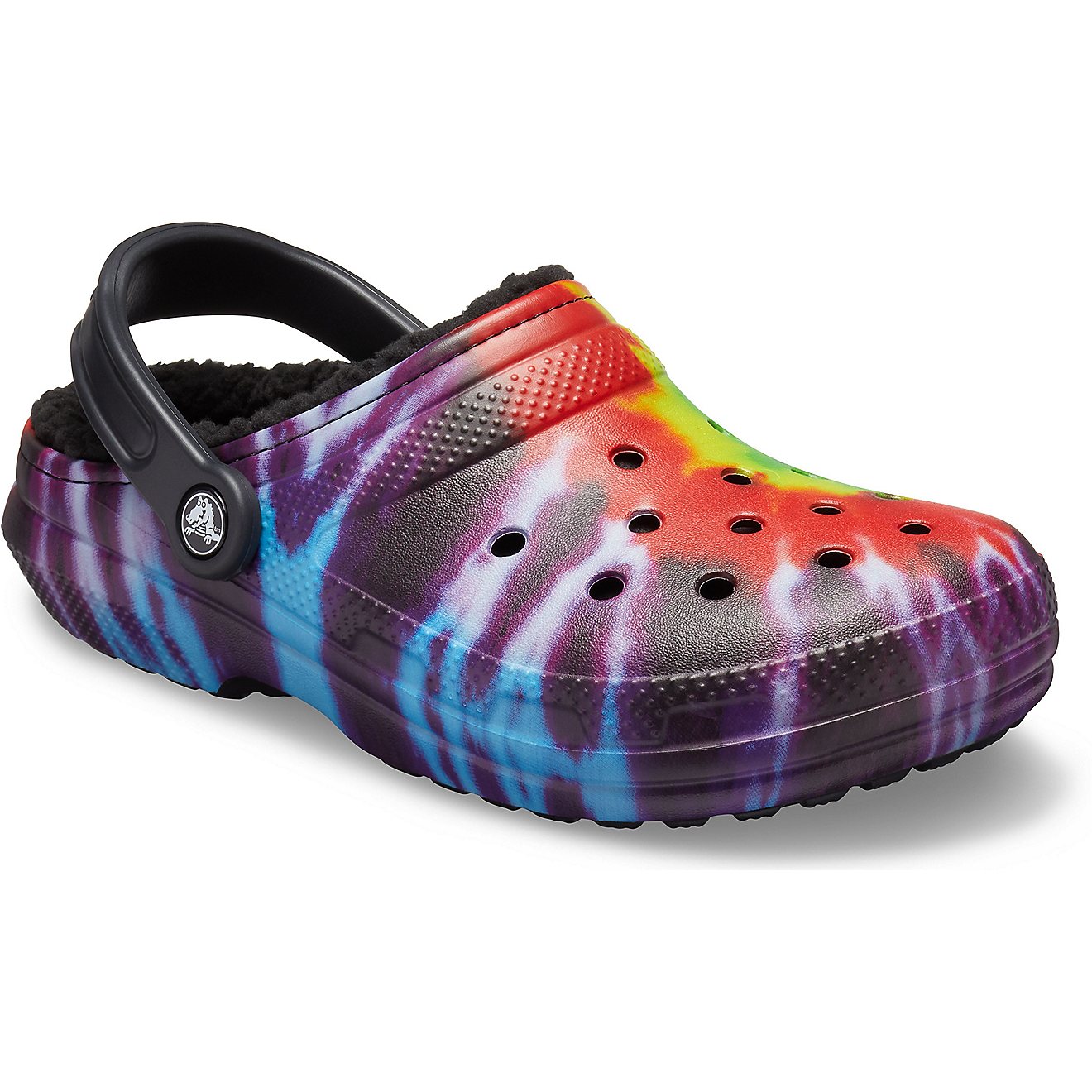 Crocs Adults' Classic Fuzz-Lined Tie-Dye Clogs                                                                                   - view number 2