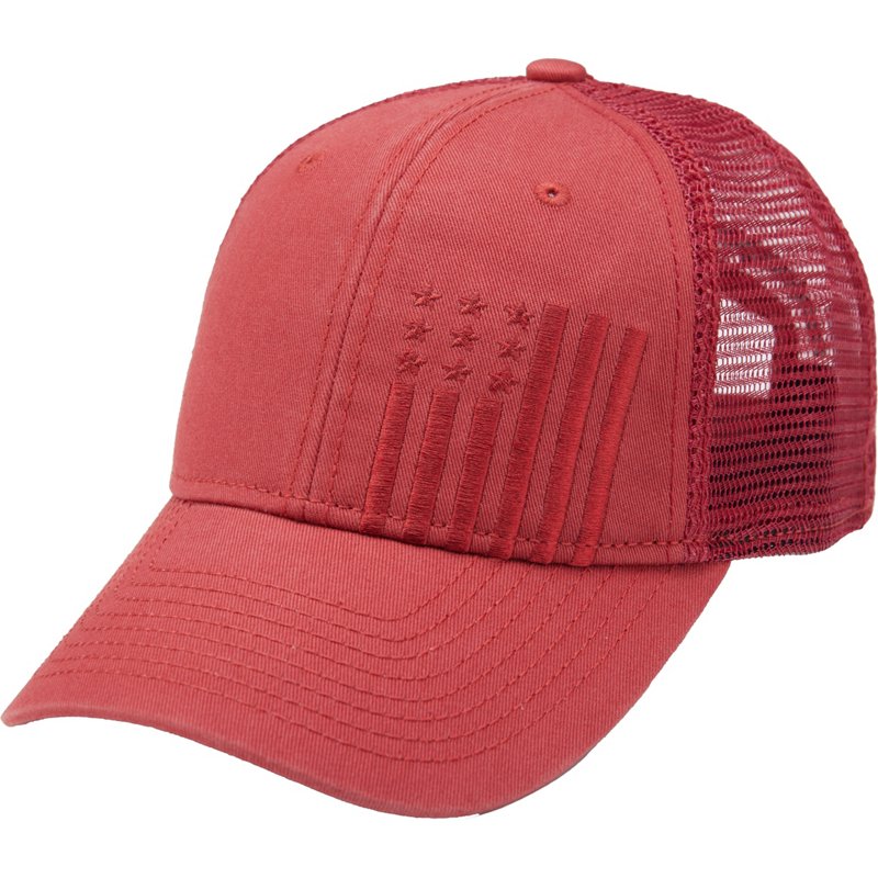 Academy Sports + Outdoors Men's Flag Trucker Hat Red - Men's Hunting/Fishing Headwear
