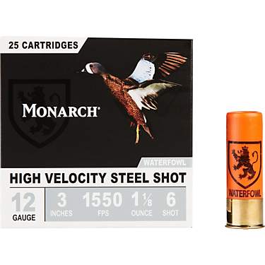 Monarch High Velocity Waterfowl 12 Gauge Shotshells - 25 Rounds                                                                 